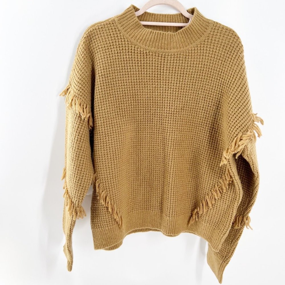 Michael kors Dark Camel Fringes Long-sleeves Sweater Pullover